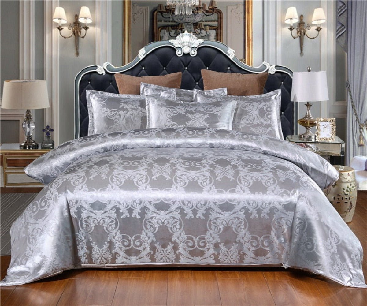 Luxury Bedding Satin Jacquard 3pcs Duvet Cover Set - Anna's Linens