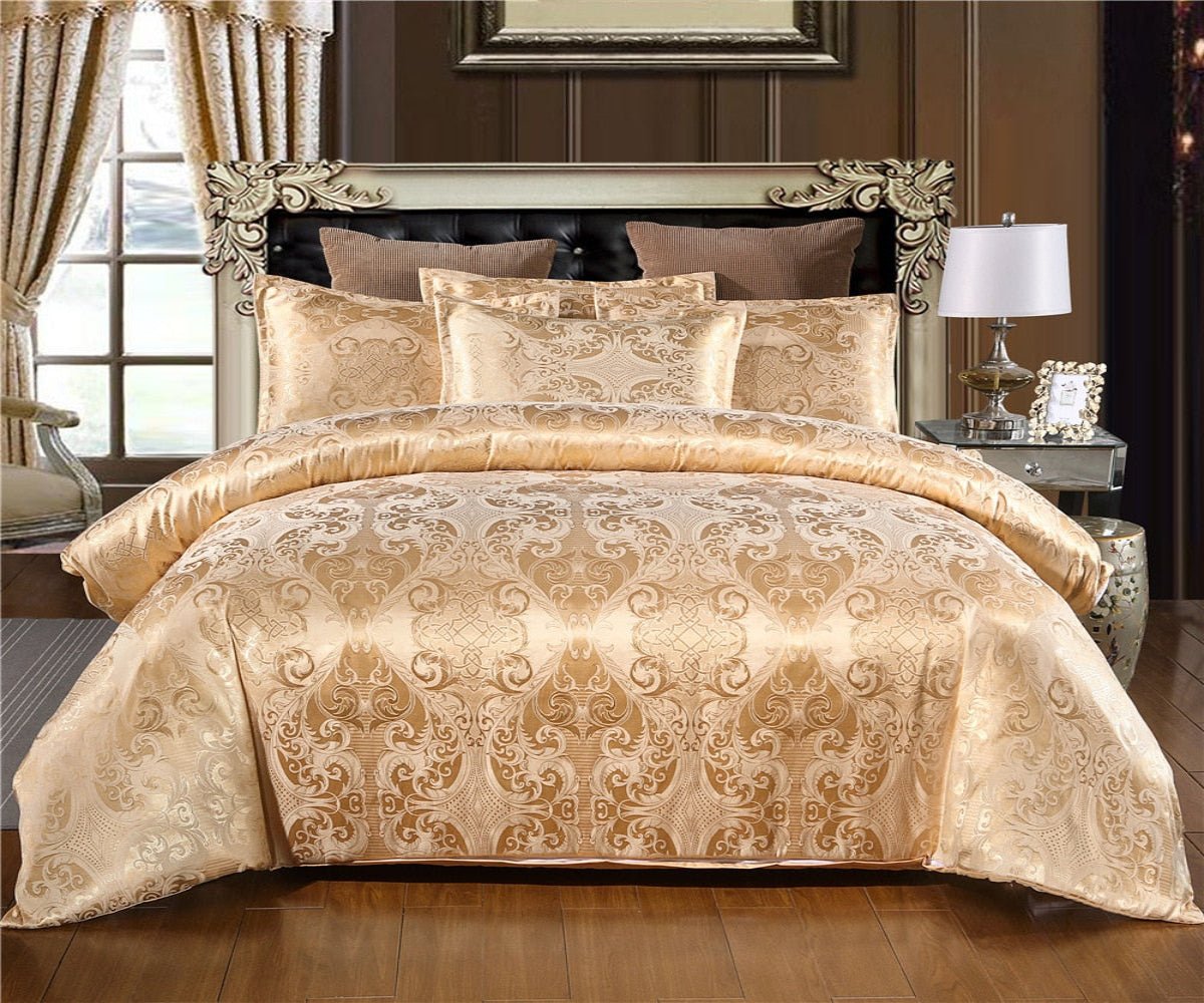 Luxury Bedding Satin Jacquard 3pcs Duvet Cover Set - Anna's Linens