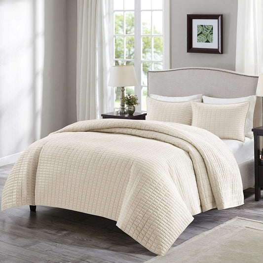 Luxury Double Sided Stitching Design All Season Lightweight Coverlet Bedding 3 Pcs set - Anna's Linens