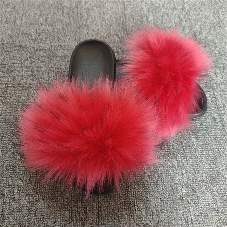 Luxury Faux Fur Slippers - Anna's Linens
