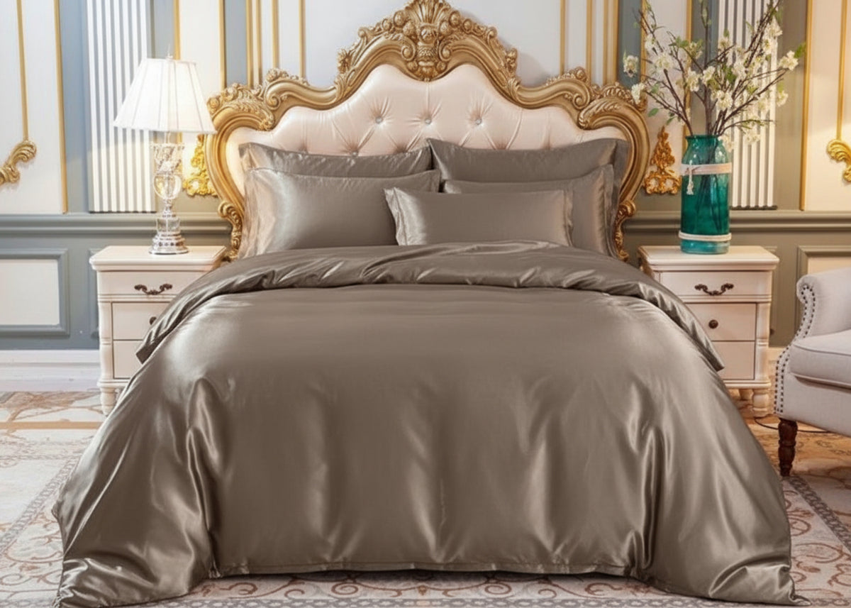 Luxury Satin Silk Duvet Cover 4 Pieces Set - Anna's Linens