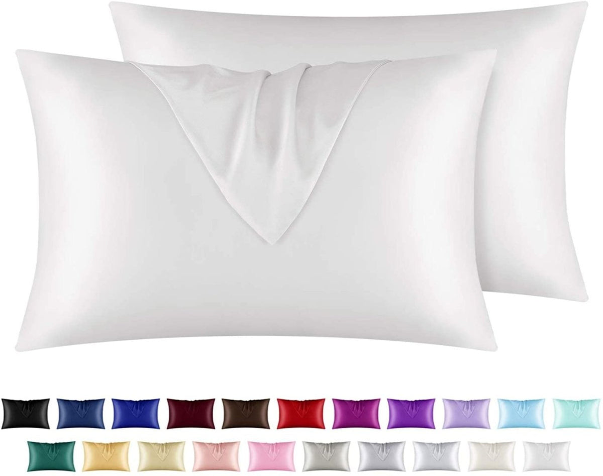 Satin Pillowcase for Hair and Skin, 2 pcs Silky Pillowcases with Envelop Closure - Anna's Linens