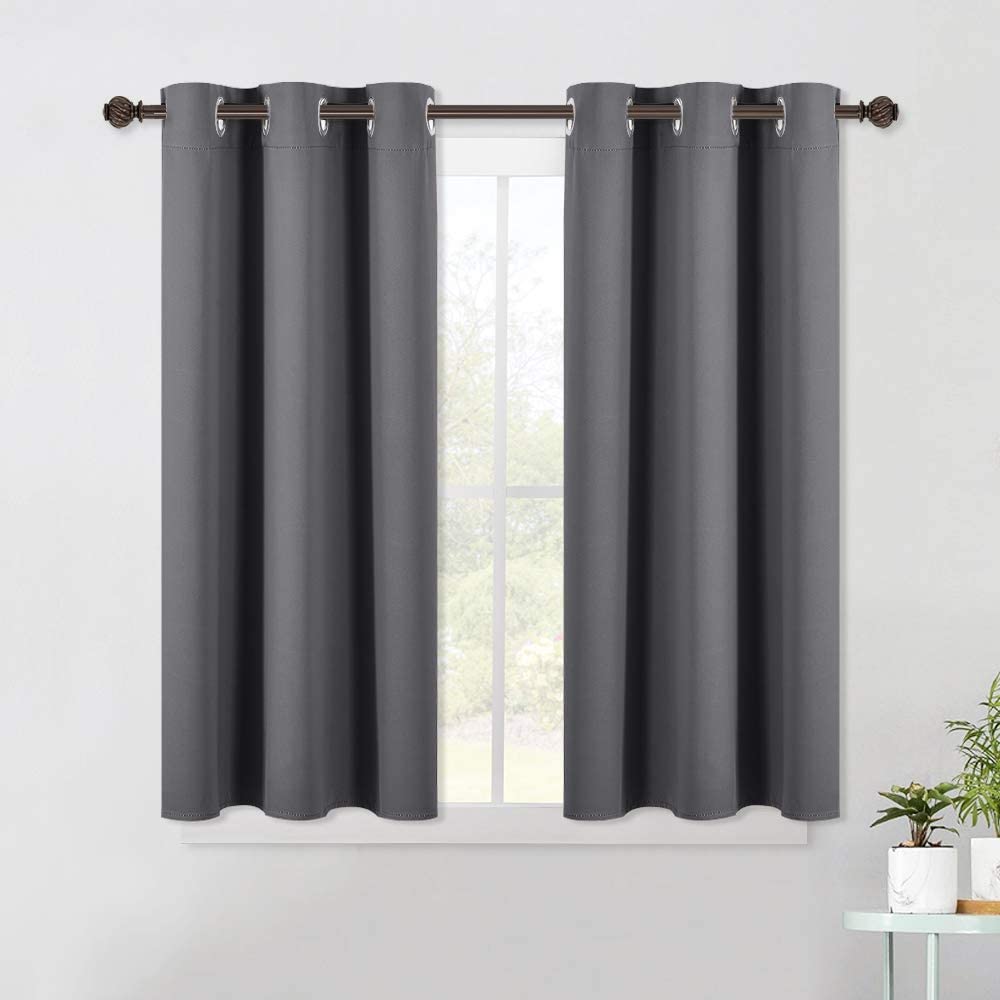 Set of 2 Blackout Window Curtains Kitchen Window Treatment Thermal Insulated Grommet Blackout Drapery Panels - Anna's Linens