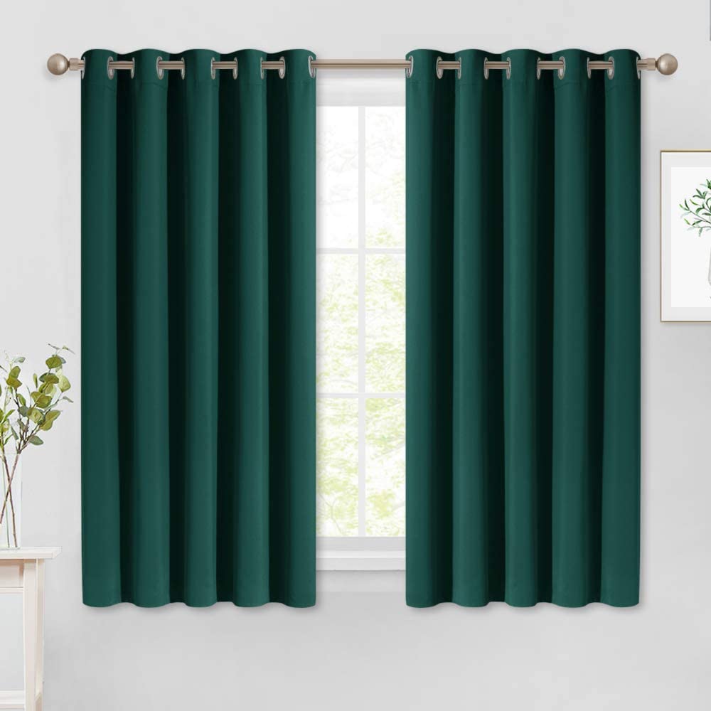Set of 2 Blackout Window Curtains Kitchen Window Treatment Thermal Insulated Grommet Blackout Drapery Panels - Anna's Linens