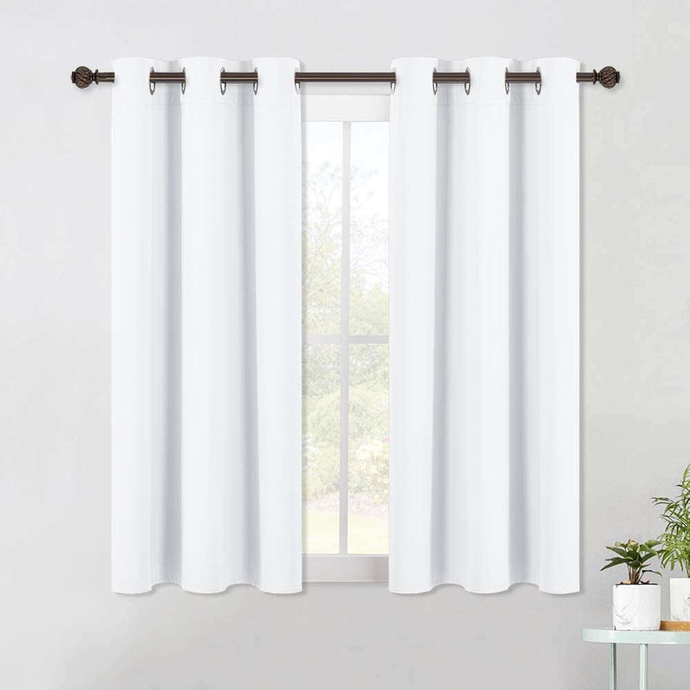 Set of 2 Blackout Window Curtains Kitchen Window Treatment Thermal Insulated Grommet Blackout Drapery Panels - Anna's Linens