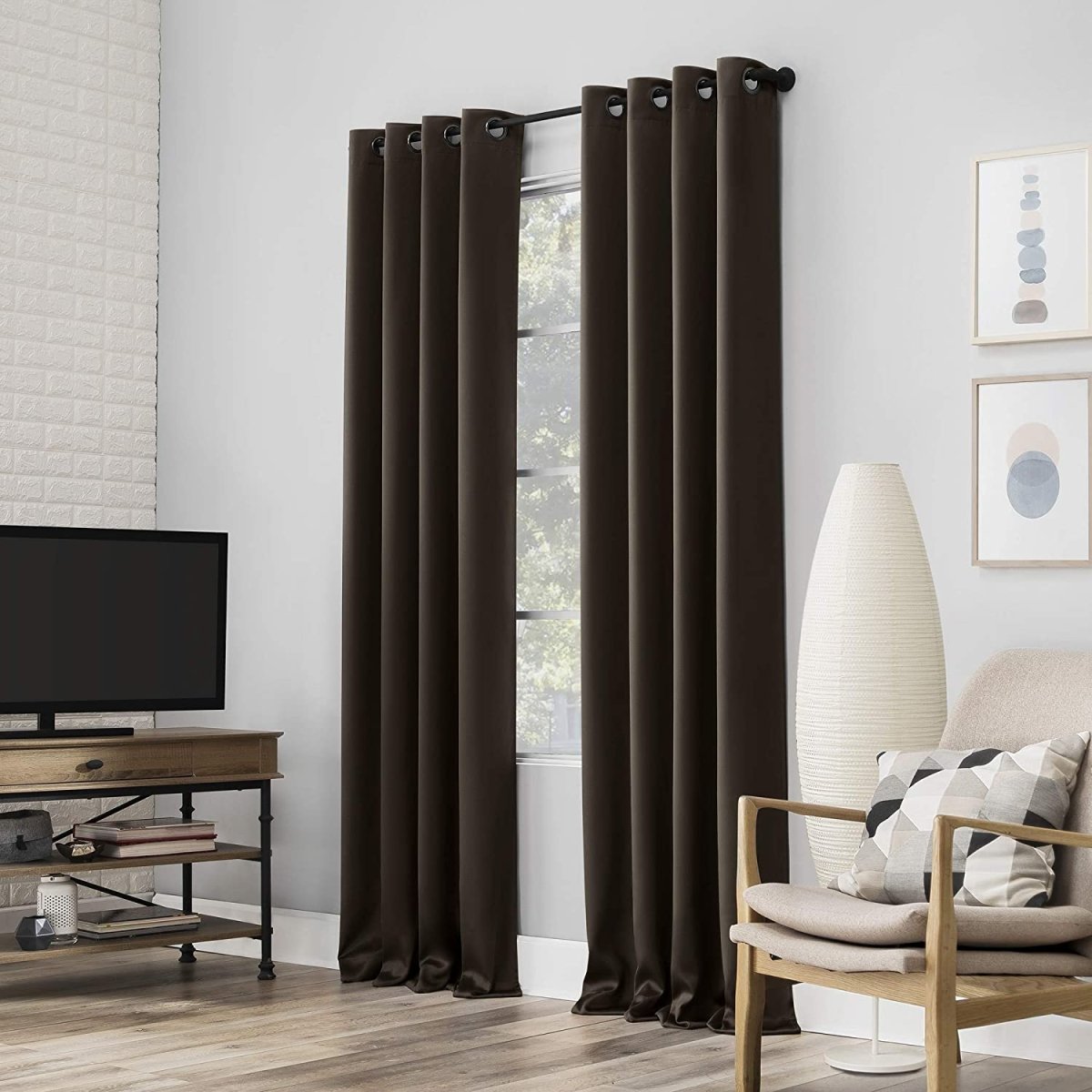 Set of 2. Sun Zero Blackout Grommet Curtain - Anna's Linens