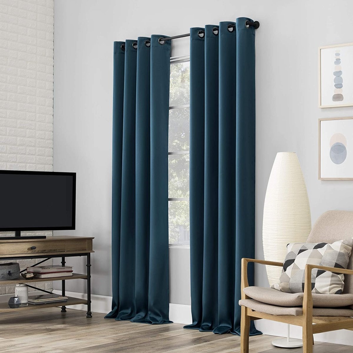 Set of 2. Sun Zero Blackout Grommet Curtain - Anna's Linens