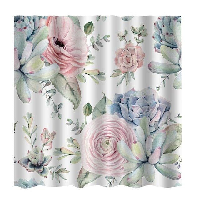 Shower Curtain Waterproof Polyester 3D Bamboo 71" x 71" - Anna's Linens