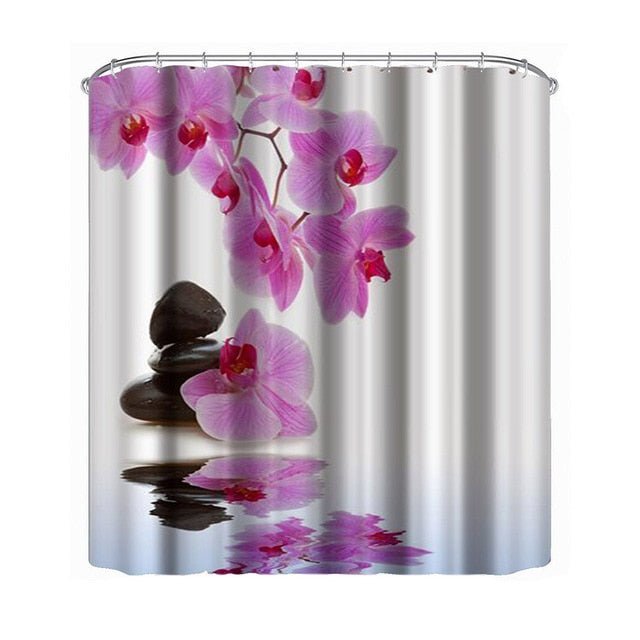 Shower Curtain Waterproof Polyester 3D Bamboo 71" x 71" - Anna's Linens