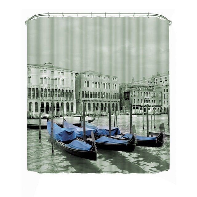 Shower Curtain Waterproof Polyester 3D Bamboo 71" x 71" - Anna's Linens