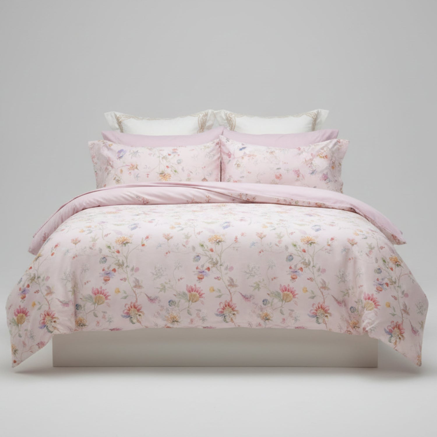 Silk Egyptian Cotton Birds Plant Duvet Cover Bedding Set Fitted sheet style - Anna's Linens