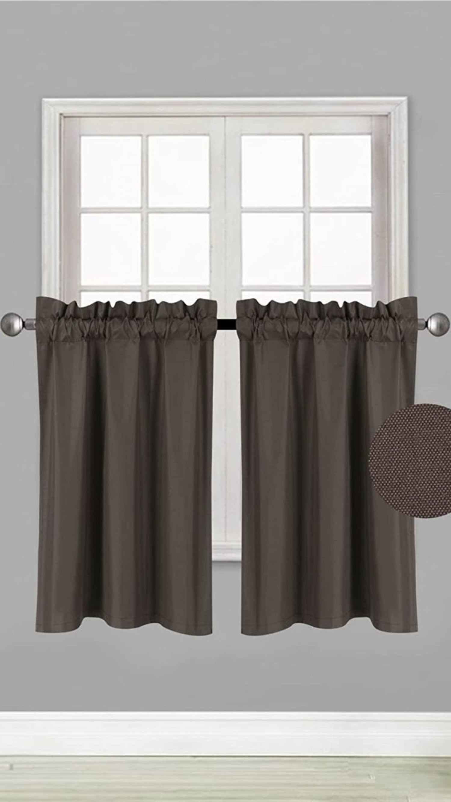 Small Window Treatment Short Curtain Insulated Blackout Drapes Tiers 2 Panels Set - Anna's Linens