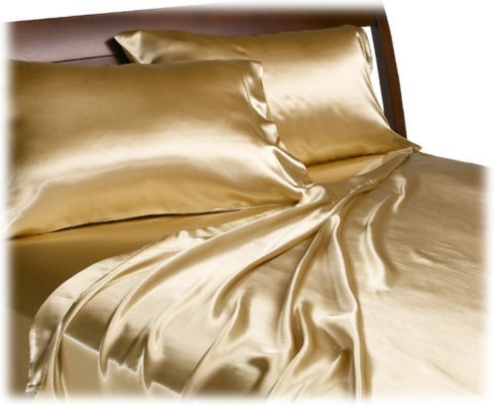 Soft Silky Satin Solid Color Deep Pocket Sheet Set - Anna's Linens