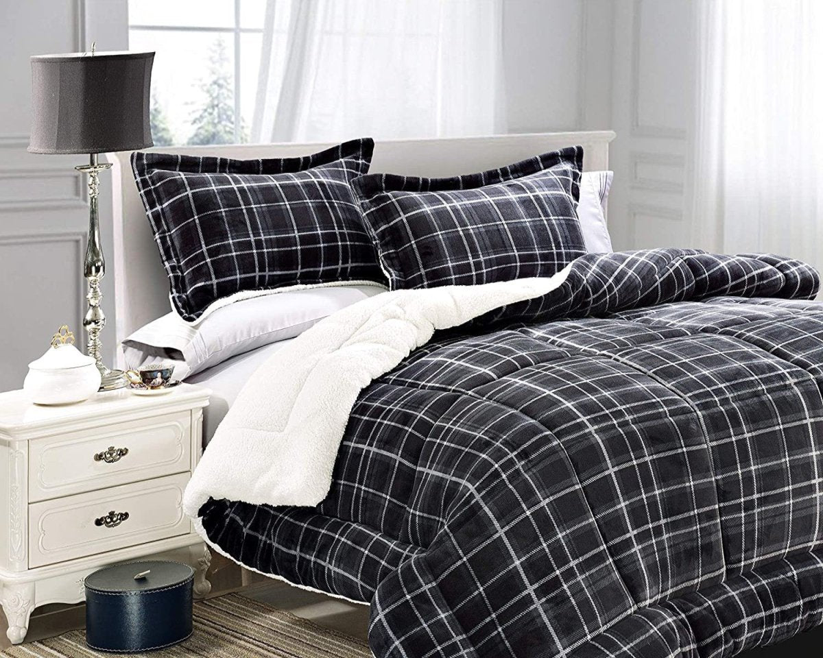 Softest Heavy Weight Sherpa - Backing Down Alternative Reversible Comforter Set - Anna's Linens