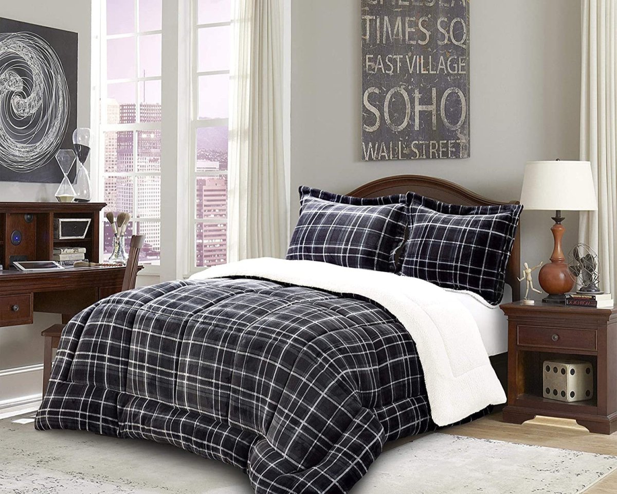 Softest Heavy Weight Sherpa - Backing Down Alternative Reversible Comforter Set - Anna's Linens