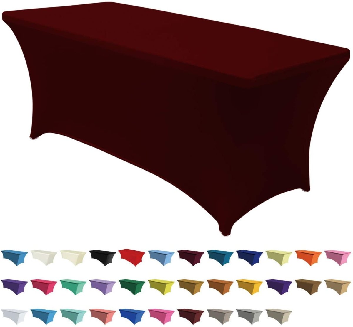 Spandex Tablecloths for 4 ft Table Fitted Stretch Topper Table Cover - Anna's Linens