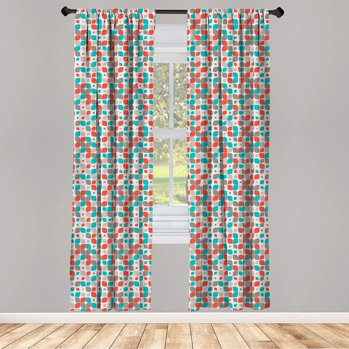 Texture Pattern Lightweight Decorative Panels Rod Pocket Window Curtains Set of 2 - Anna's Linens