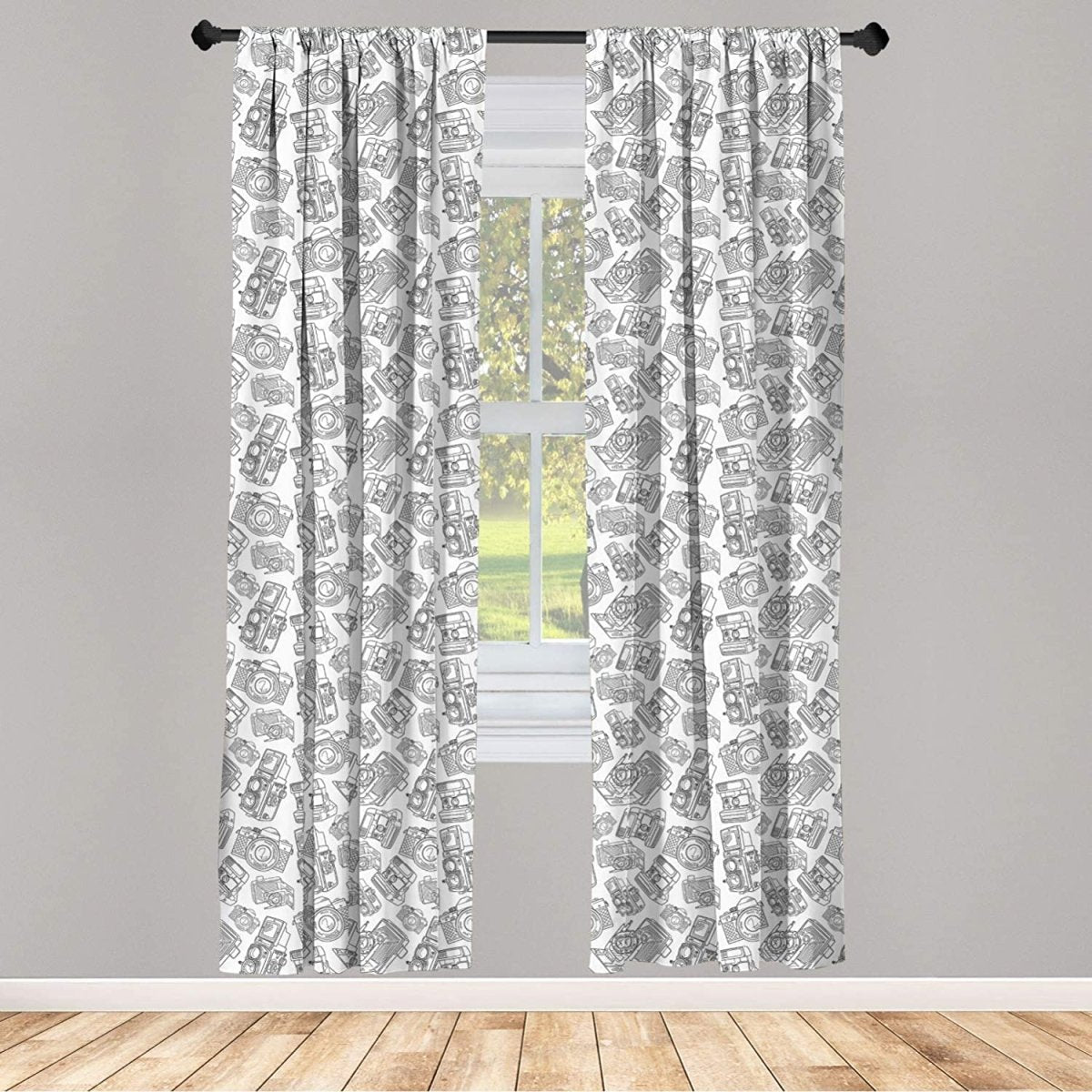 Texture Pattern Lightweight Decorative Panels Rod Pocket Window Curtains Set of 2 - Anna's Linens