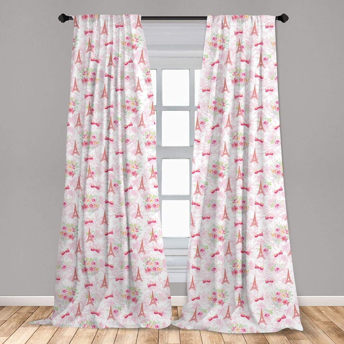 Texture Pattern Lightweight Decorative Panels Rod Pocket Window Curtains Set of 2 - Anna's Linens