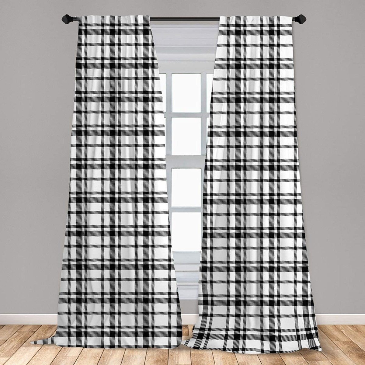 Texture Pattern Lightweight Decorative Panels Rod Pocket Window Curtains Set of 2 - Anna's Linens