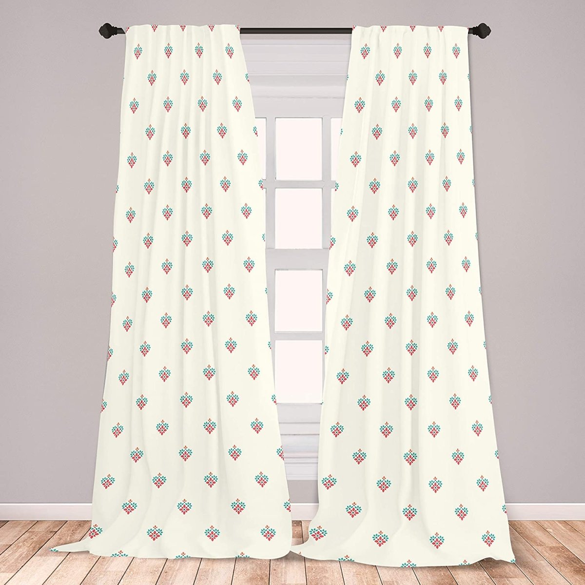 Texture Pattern Lightweight Decorative Panels Rod Pocket Window Curtains Set of 2 - Anna's Linens