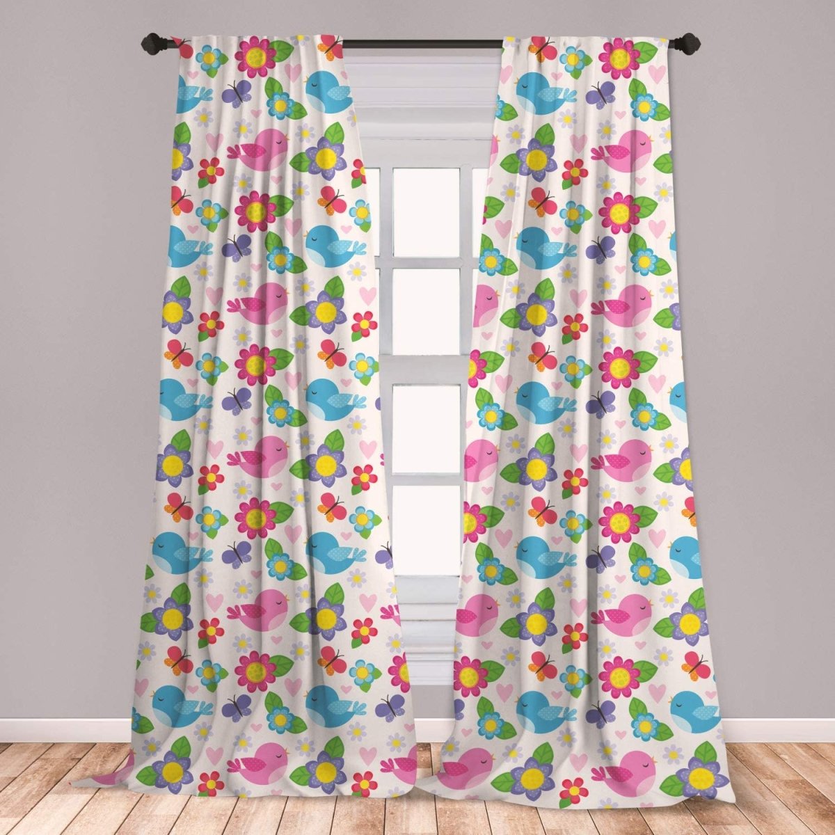 Texture Pattern Lightweight Decorative Panels Rod Pocket Window Curtains Set of 2 - Anna's Linens