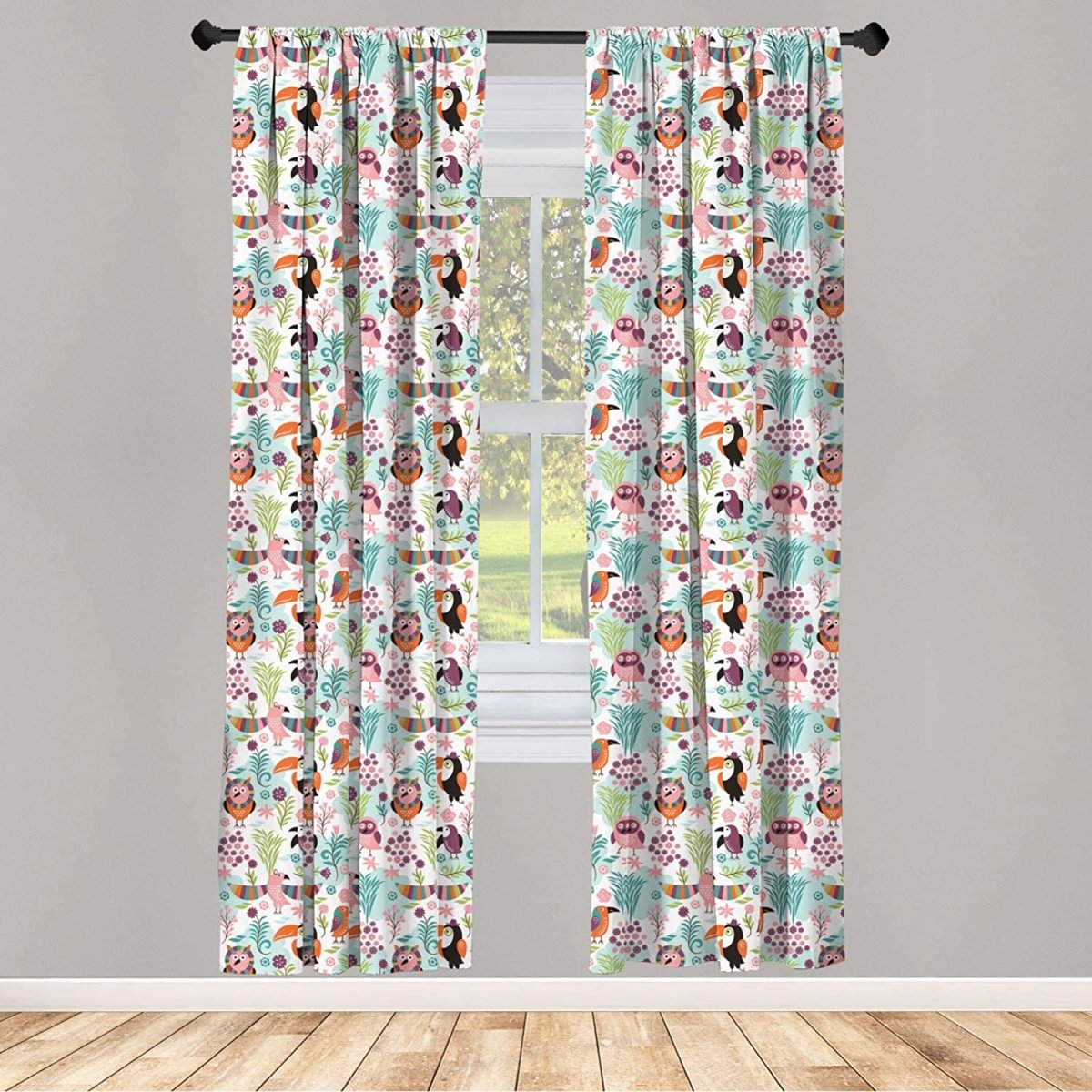Texture Pattern Lightweight Decorative Panels Rod Pocket Window Curtains Set of 2 - Anna's Linens