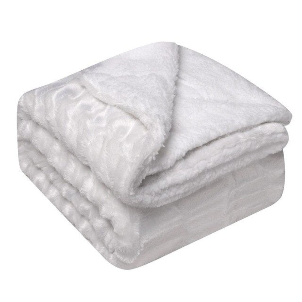 Thickened Double Layer Down Long Plush Tie dyed Brushed Fleece Blanket - Anna's Linens