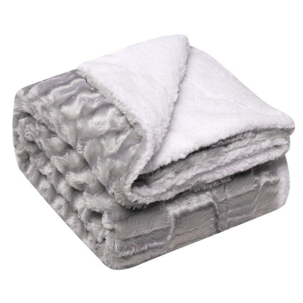 Thickened Double Layer Down Long Plush Tie dyed Brushed Fleece Blanket - Anna's Linens