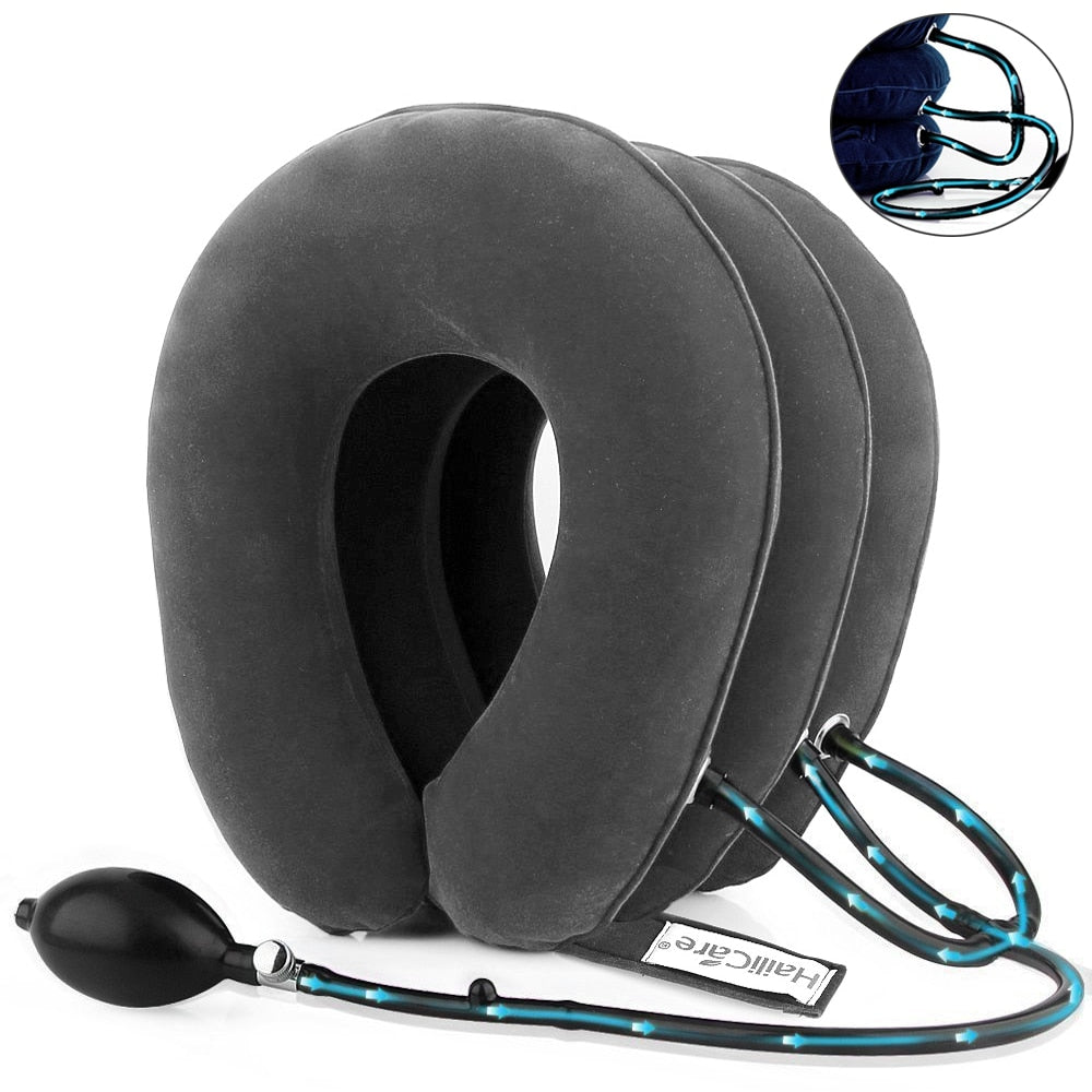 U Neck Pillow Inflatable Pillow Cervical Brace Neck Shoulder Pain Relax Support Massager Pillow Air Cushion - Anna's Linens