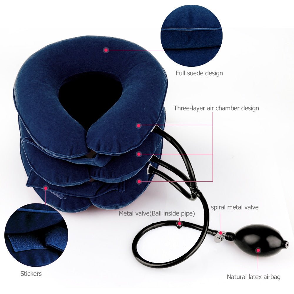 U Neck Pillow Inflatable Pillow Cervical Brace Neck Shoulder Pain Relax Support Massager Pillow Air Cushion - Anna's Linens