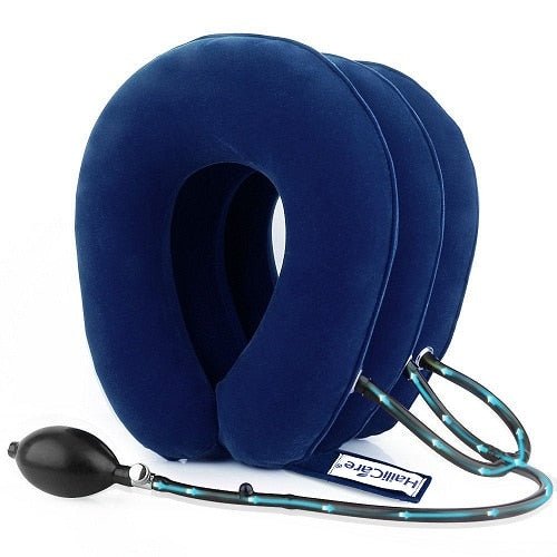 U Neck Pillow Inflatable Pillow Cervical Brace Neck Shoulder Pain Relax Support Massager Pillow Air Cushion - Anna's Linens