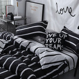 Monochromatic Stripes Duvet Bedding Set King Size - Anna's Linens Store