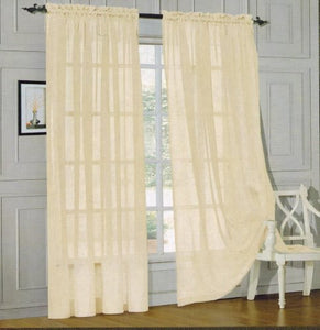 Window Curtains 2-Piece Sheer Panel with 2 inch Rod Pocket - Anna's Linens Store