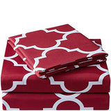 Quatrefoil Burgundy Red