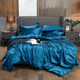 Bedding Set Solid Color Luxury Bedding Kit Rayon Satin Duvet Cover Set Twin Queen King Size Bed Set 2pcs/3pcs/4pcs - Bedding Set - Anna's Linens Store