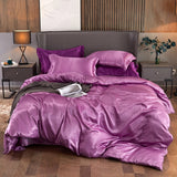 Bedding Set Solid Color Luxury Bedding Kit Rayon Satin Duvet Cover Set Twin Queen King Size Bed Set 2pcs/3pcs/4pcs - Bedding Set - Anna's Linens Store