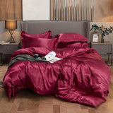 Bedding Set Solid Color Luxury Bedding Kit Rayon Satin Duvet Cover Set Twin Queen King Size Bed Set 2pcs/3pcs/4pcs - Bedding Set - Anna's Linens Store