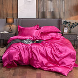 Bedding Set Solid Color Luxury Bedding Kit Rayon Satin Duvet Cover Set Twin Queen King Size Bed Set 2pcs/3pcs/4pcs - Bedding Set - Anna's Linens Store