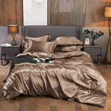 Bedding Set Solid Color Luxury Bedding Kit Rayon Satin Duvet Cover Set Twin Queen King Size Bed Set 2pcs/3pcs/4pcs - Bedding Set - Anna's Linens Store