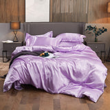 Bedding Set Solid Color Luxury Bedding Kit Rayon Satin Duvet Cover Set Twin Queen King Size Bed Set 2pcs/3pcs/4pcs - Bedding Set - Anna's Linens Store