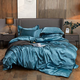 Bedding Set Solid Color Luxury Bedding Kit Rayon Satin Duvet Cover Set Twin Queen King Size Bed Set 2pcs/3pcs/4pcs - Bedding Set - Anna's Linens Store