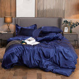 Bedding Set Solid Color Luxury Bedding Kit Rayon Satin Duvet Cover Set Twin Queen King Size Bed Set 2pcs/3pcs/4pcs - Bedding Set - Anna's Linens Store