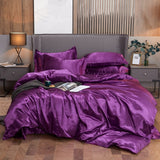 Bedding Set Solid Color Luxury Bedding Kit Rayon Satin Duvet Cover Set Twin Queen King Size Bed Set 2pcs/3pcs/4pcs - Bedding Set - Anna's Linens Store