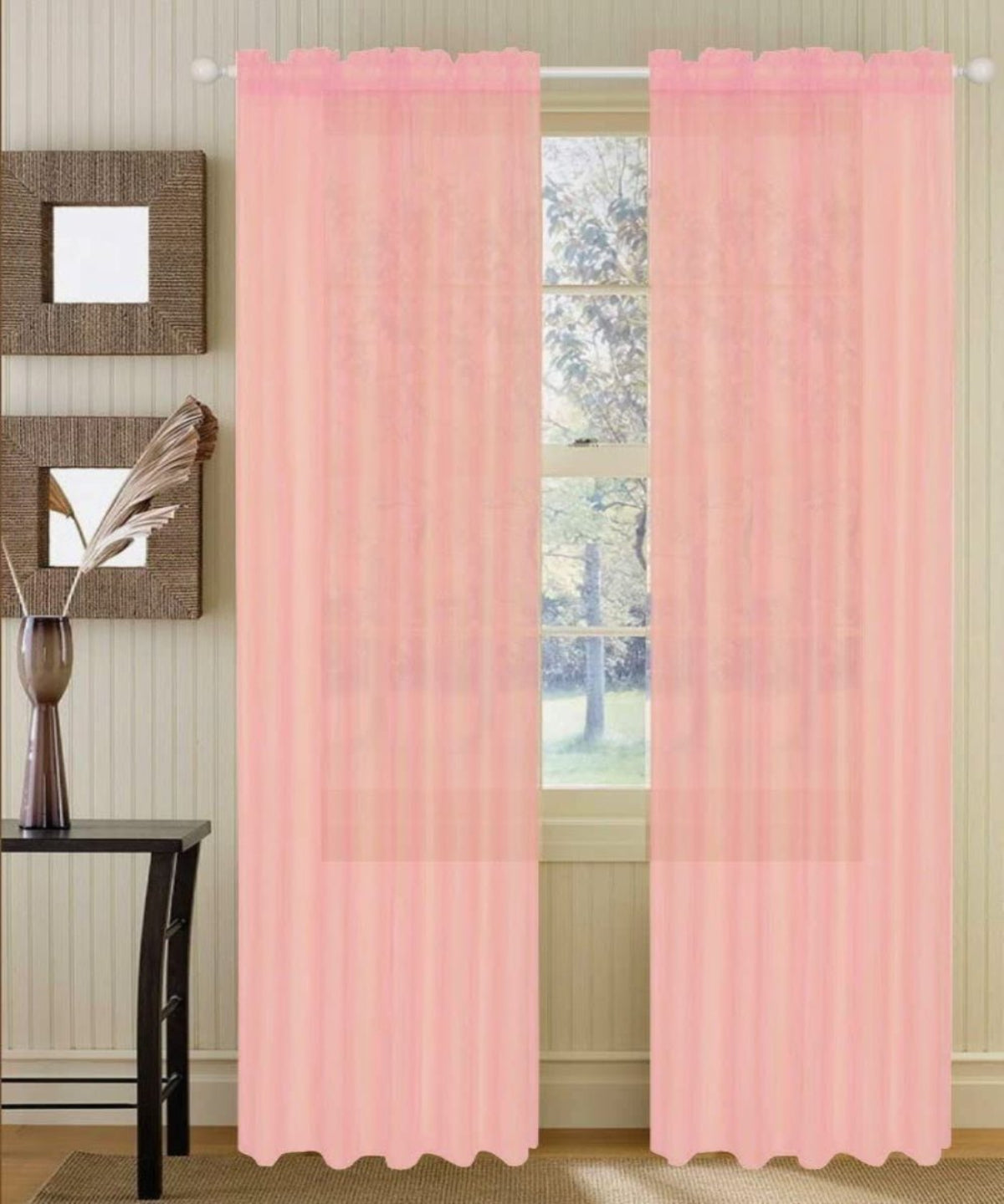 Window Curtains 2 - Piece Sheer Panel with 2 inch Rod Pocket - Anna's Linens