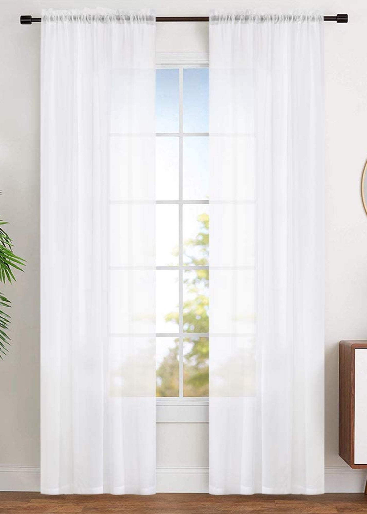 Window Treatments Rod Pocket Drapes Semi Crinkle Voile Extra Wide Sheer Curtains - Anna's Linens